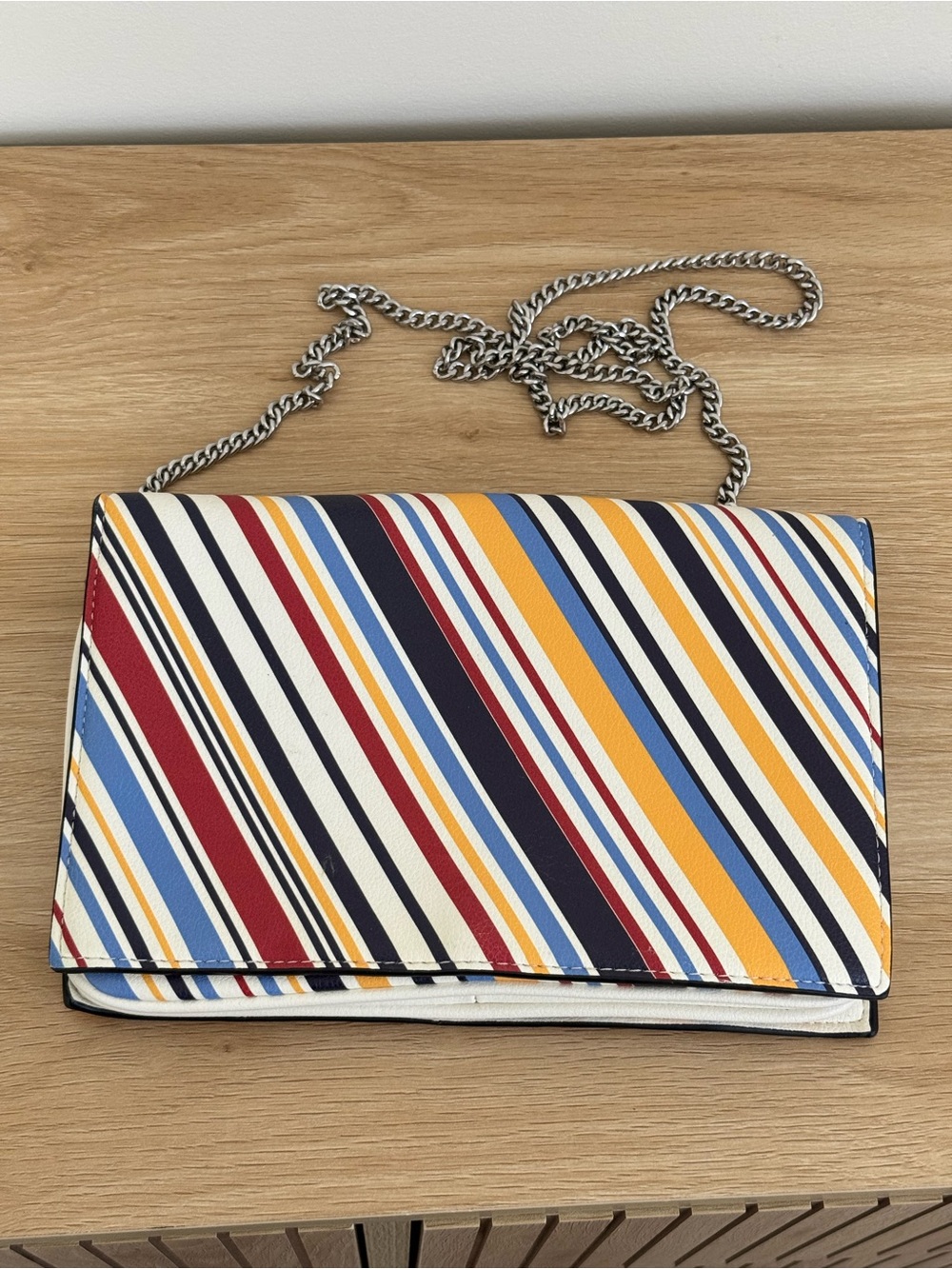 ZARA Striped Chain Shoulder Bag